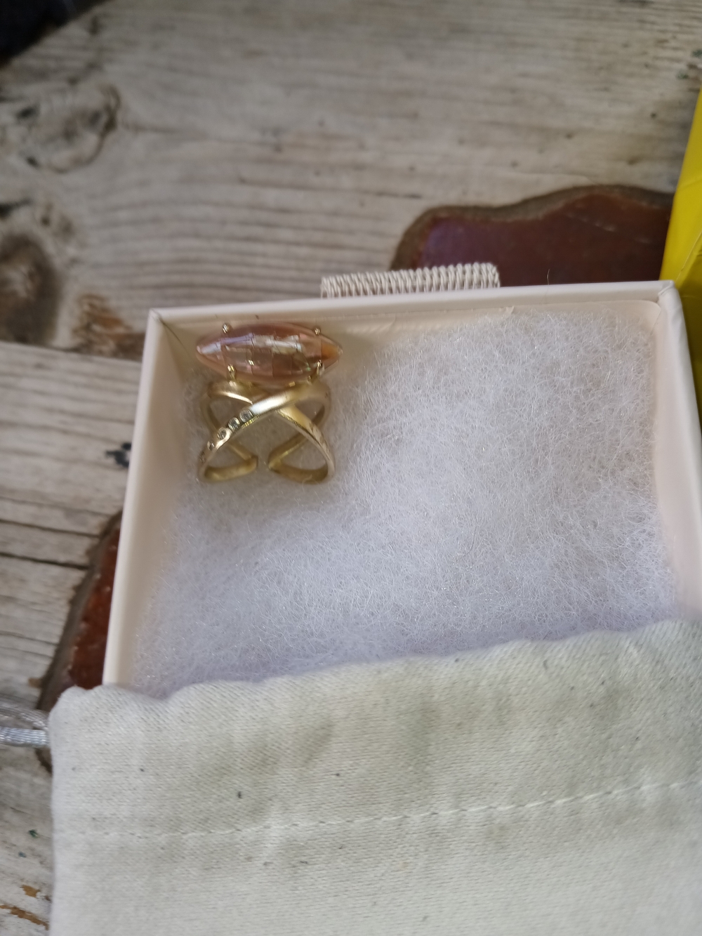 Kendra Scott Gold-Tone Ring with Blush Pink Marquise Stone